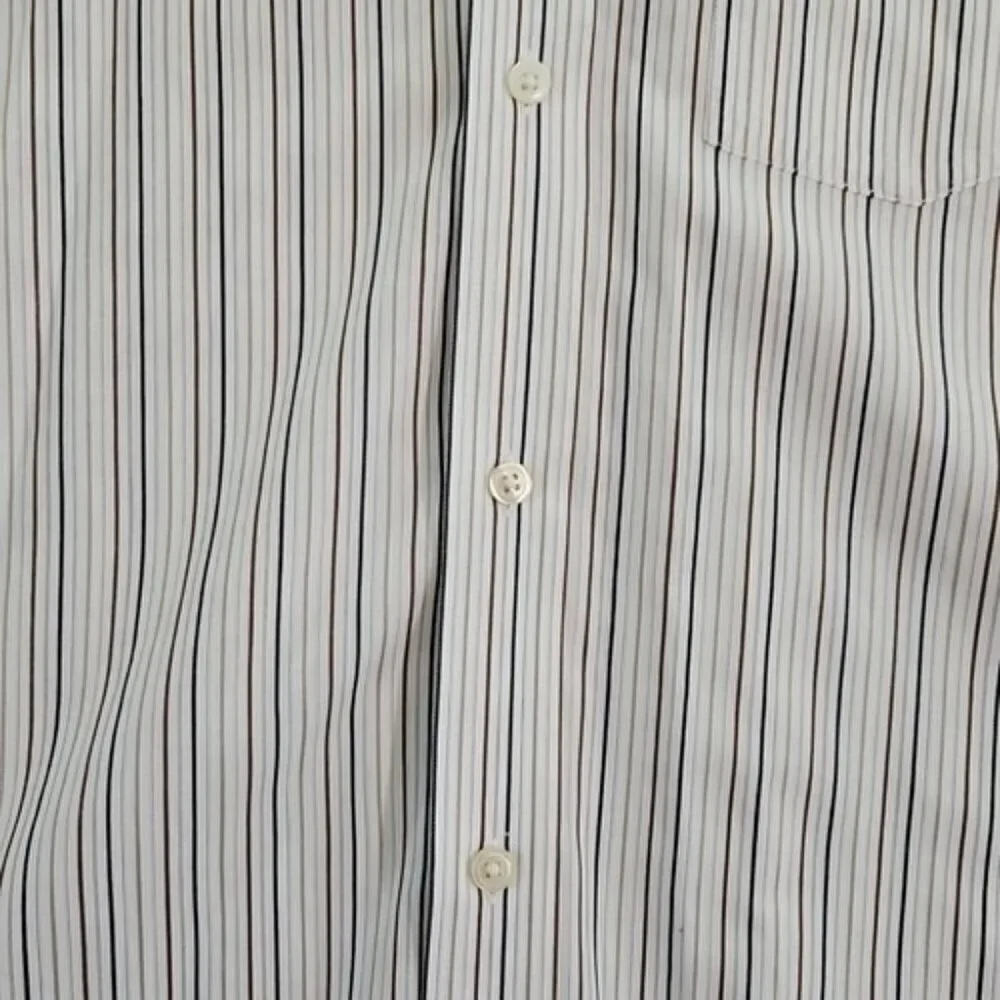 Banana Republic Button Up Shirt Men's Large Striped‎ Cotton Long Sleeve Workwear